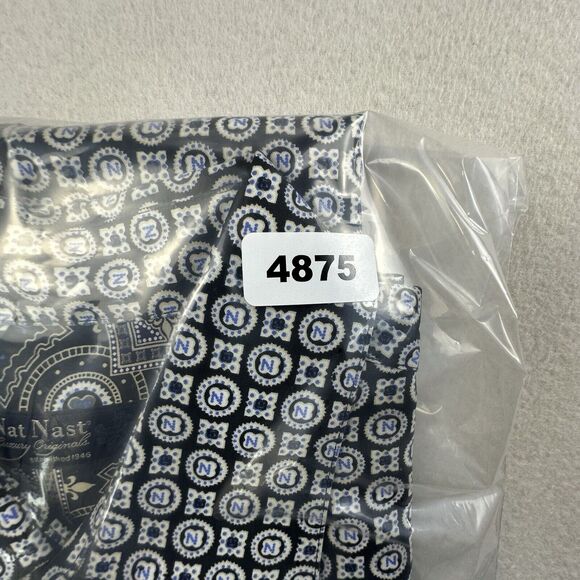 Nat Nast Shirt Men Large Blue Geometric 50 CLOCK CLUB Silk Bowling Hipster Shirt - Picture 10 of 10